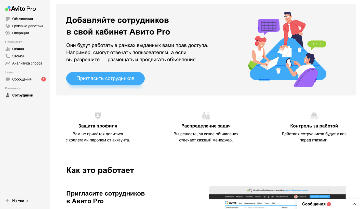 Личный кабинет Авито.Pro | Возможности Авито Про для бизнеса | Деловая среда