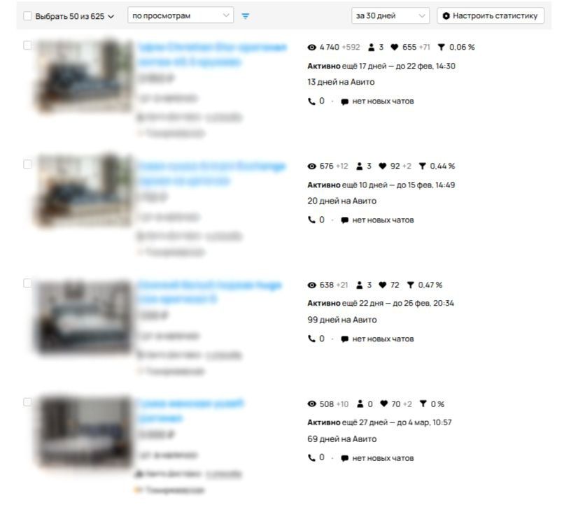Сортировать объявления по просмотрам