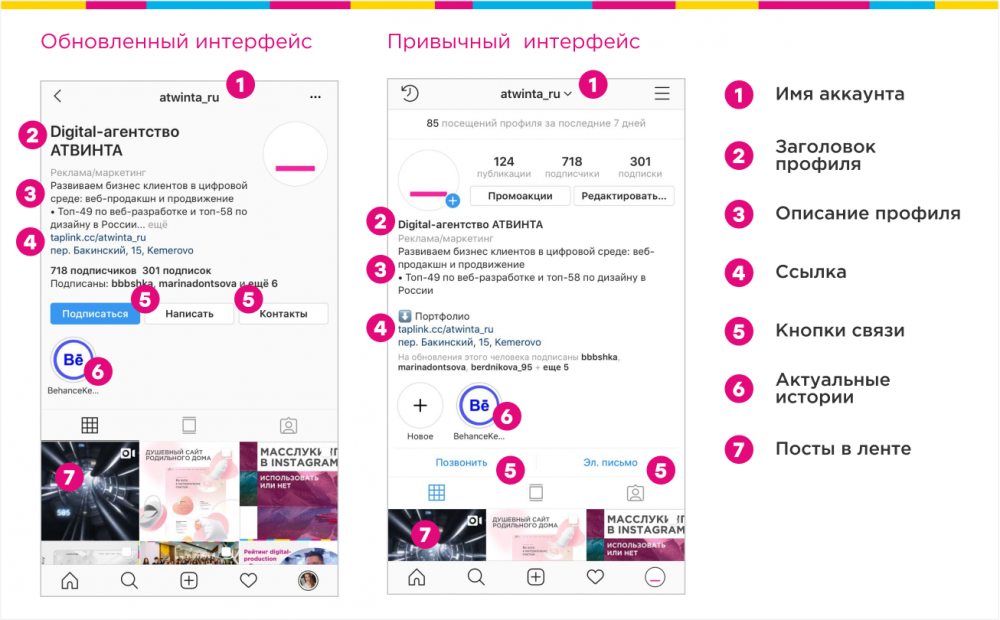 инстаграм шапка профиля